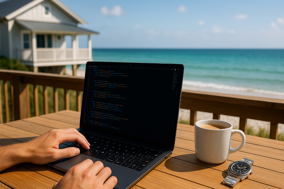 Professional working on a laptop